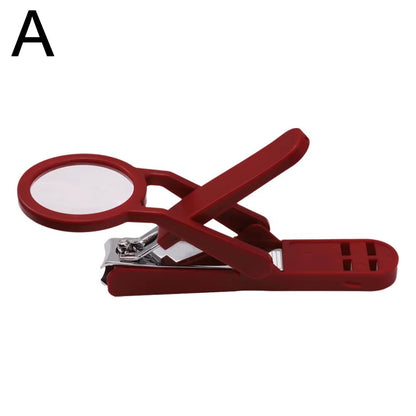 Stainless Steel Nail Clipper with Magnifying Glass for Seniors - Practical Anti-Splash Beauty Tool and Gift