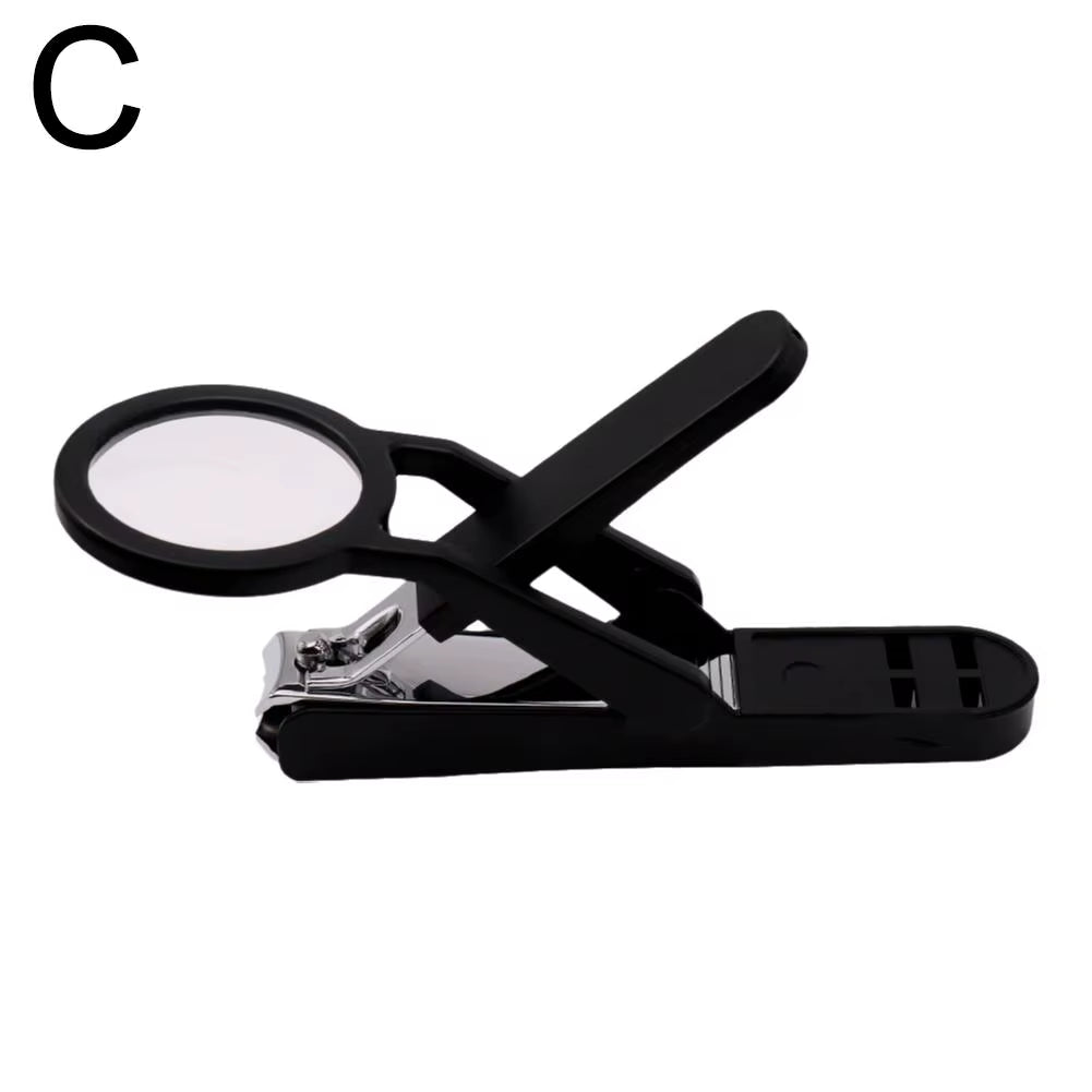 Stainless Steel Nail Clipper with Magnifying Glass for Seniors - Practical Anti-Splash Beauty Tool and Gift