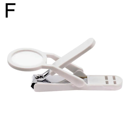 Stainless Steel Nail Clipper with Magnifying Glass for Seniors - Practical Anti-Splash Beauty Tool and Gift