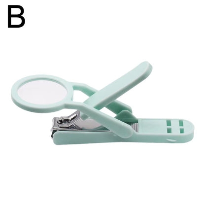 Stainless Steel Nail Clipper with Magnifying Glass for Seniors - Practical Anti-Splash Beauty Tool and Gift
