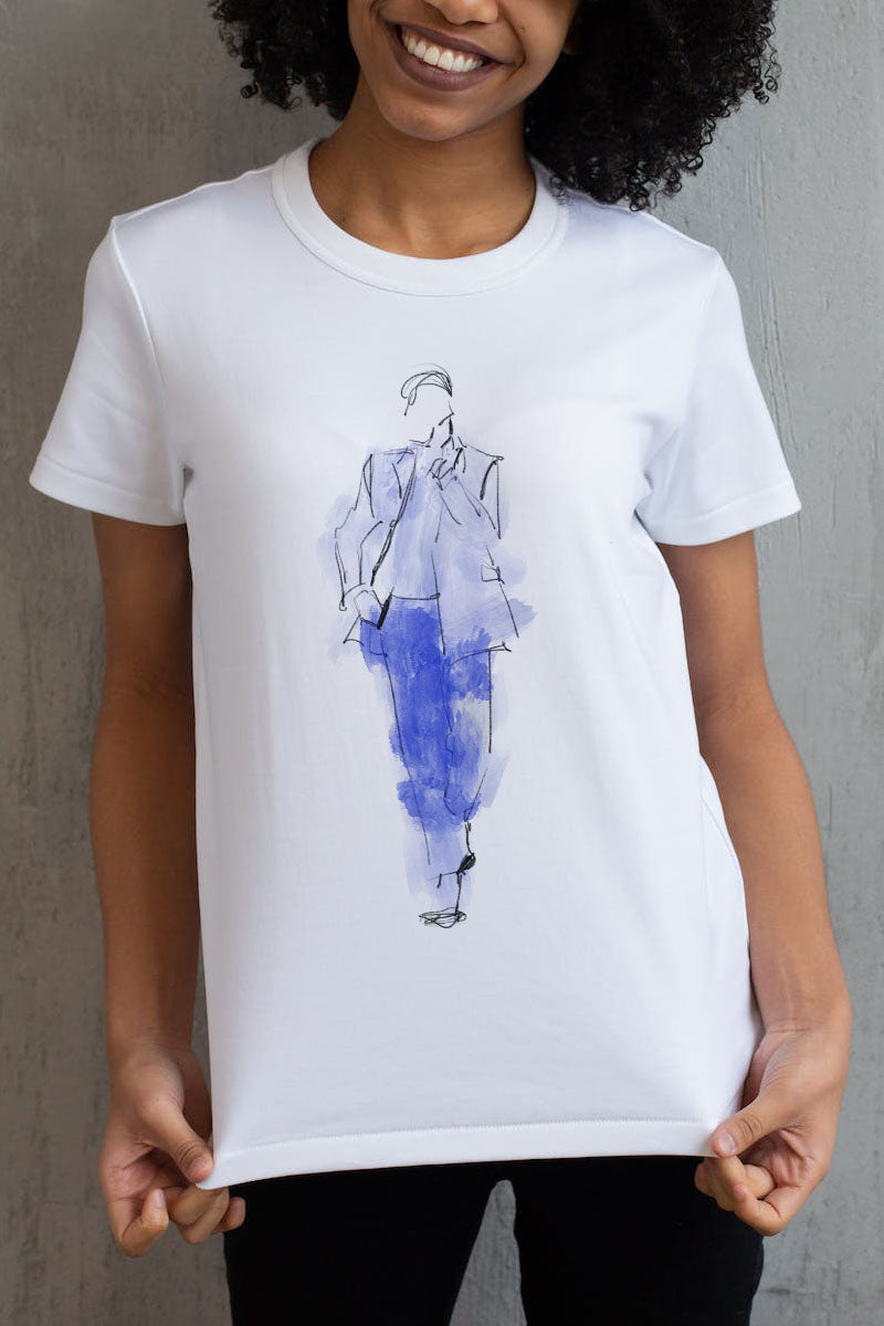 MBT-Shirt Croquis : Homme en bleu